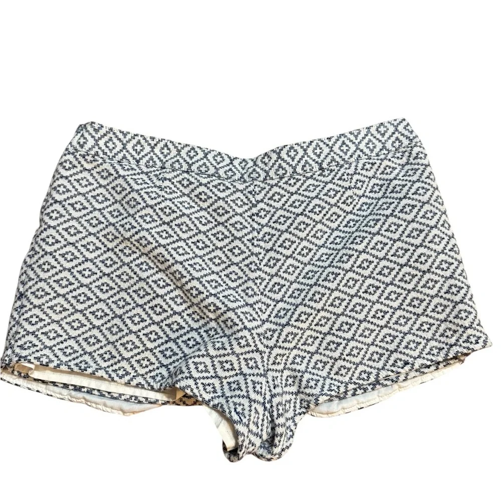 GAP Womens Skort Shorts Cotton Lined‎ Woven Blue White Geo Sz 14